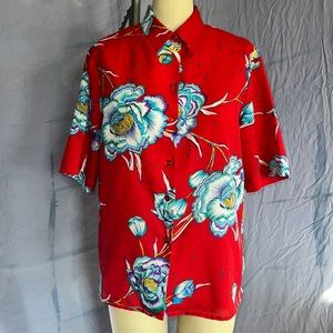 Vintage floral short sleeve button down